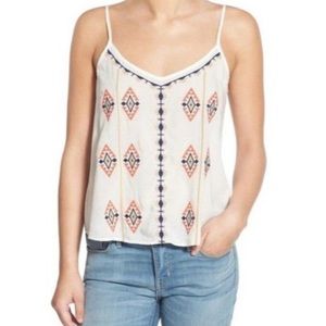 Hinge Boho Ivory Embroidered Camisole Size S